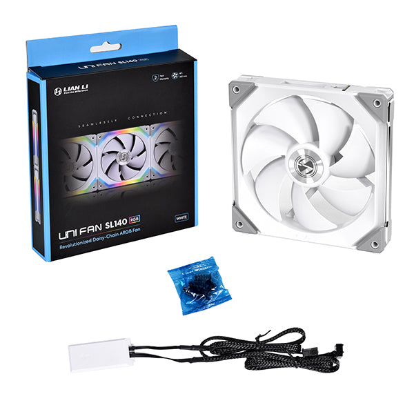 Lian Li UNI FAN SL INF PWM Hvid - 140 mm, Infinity RGB, enkeltpakke