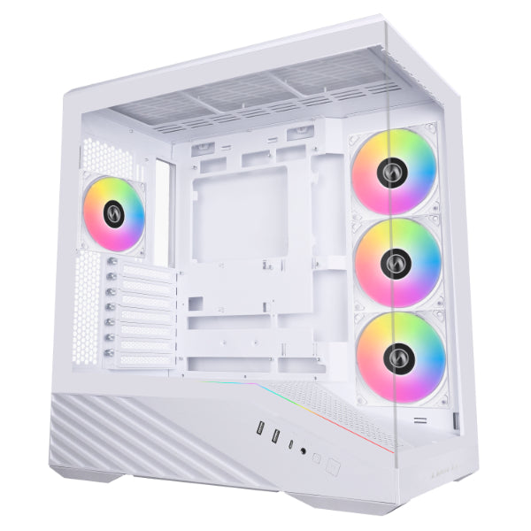 Lian Li V100, White (w. four 120mm RGB PWM fan with a control board)