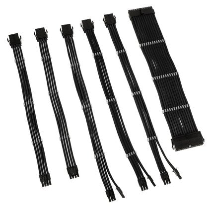 Kolink Core Standard Braided Cable Extension Kit - Jet Black - 2x 6+2pin, 1x 4+4pin, 1x 20-4pin