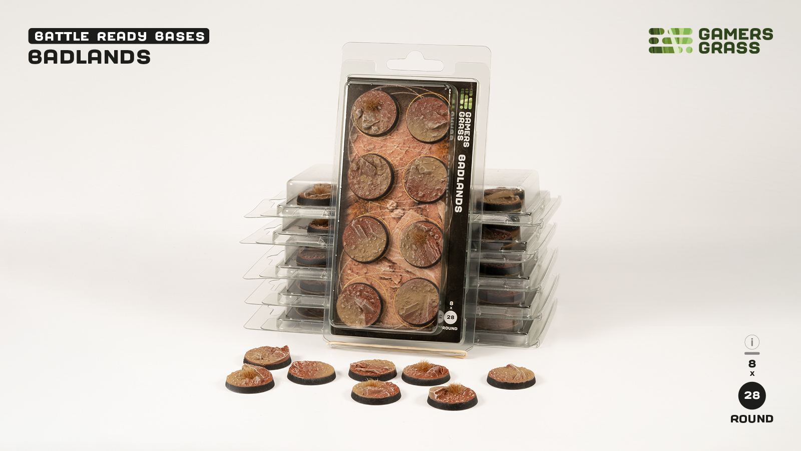 Badlands Bases Round 28mm (x8)