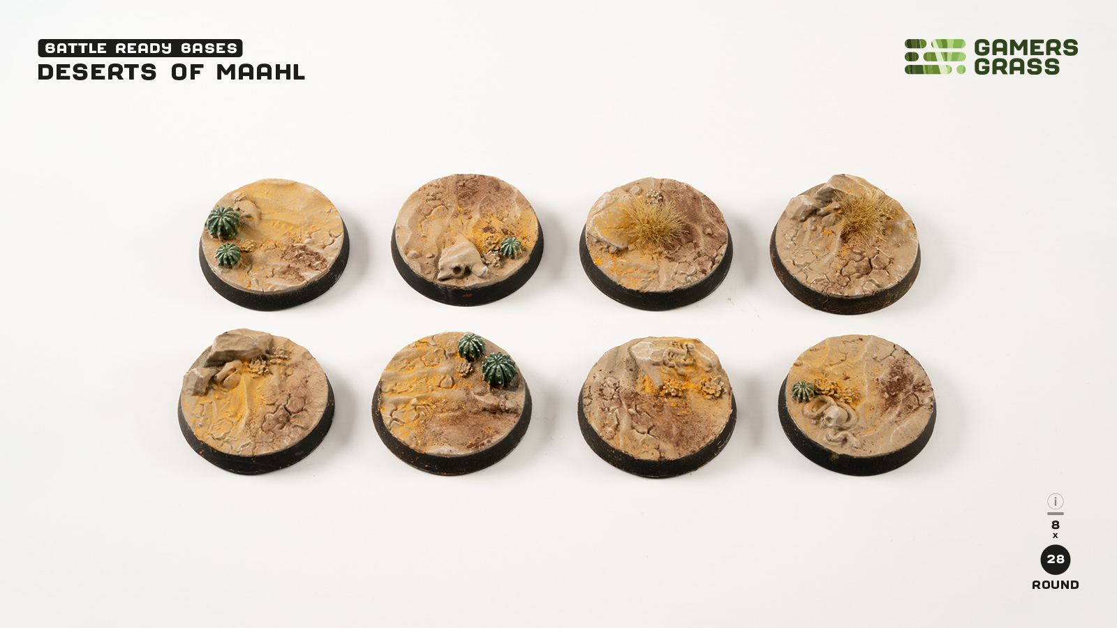 Deserts of Maahl Round 28mm (x8)