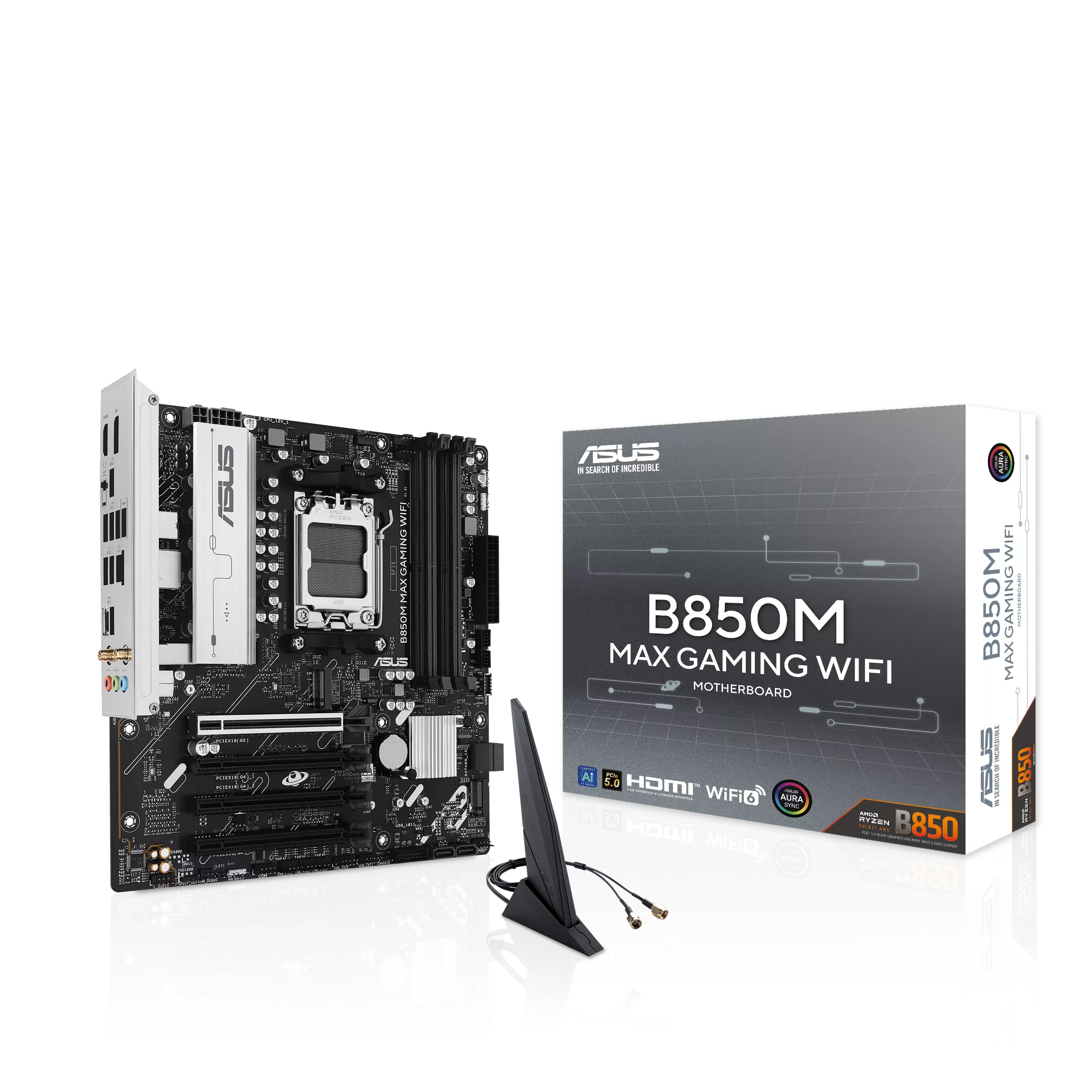 ASUS B850M MAX GAMING WIFI (mATX, B850, AM5, DDR5)