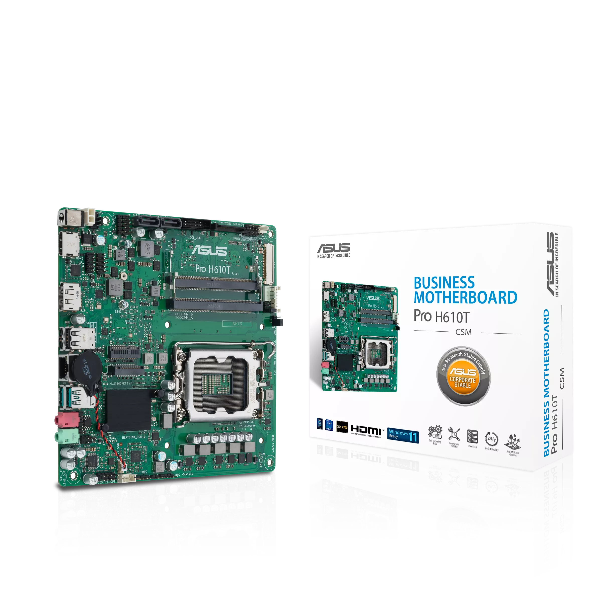 ASUS PRO H610T-CSM (Thin mini-ITX, H610, LGA 1700, DDR5)