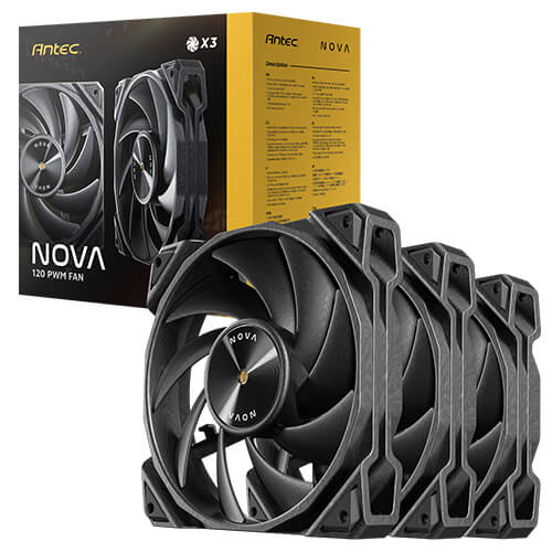 Antec Nova 120mm PWM Fan 3 Fans (up to 3200 RPM)