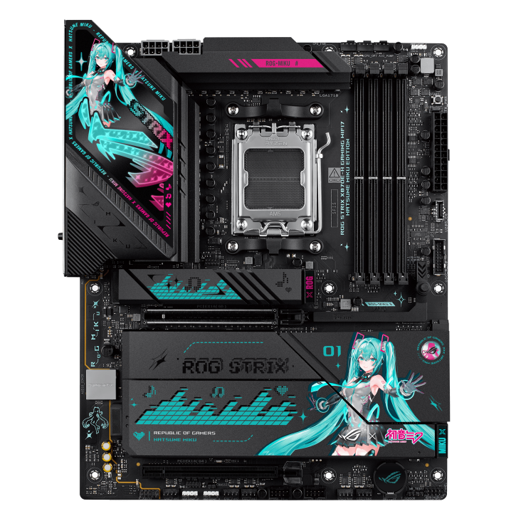 ASUS ROG STRIX X870E-H GAMING MIKU WIFI7 (ATX, X870E, AM5, DDR5) - Hatsune Miku Edition