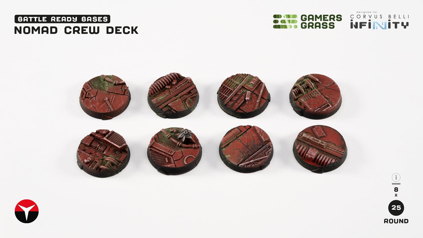 Nomad Crew Deck Round 25mm (x8)