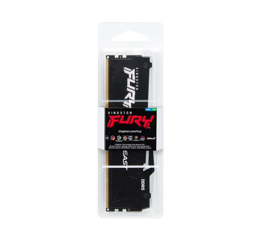 Kingston FURY Beast RGB DDR5-6000 – 32GB (2x16GB) – CL36 – Dual Channel – AMD EXPO – Svart med RGB