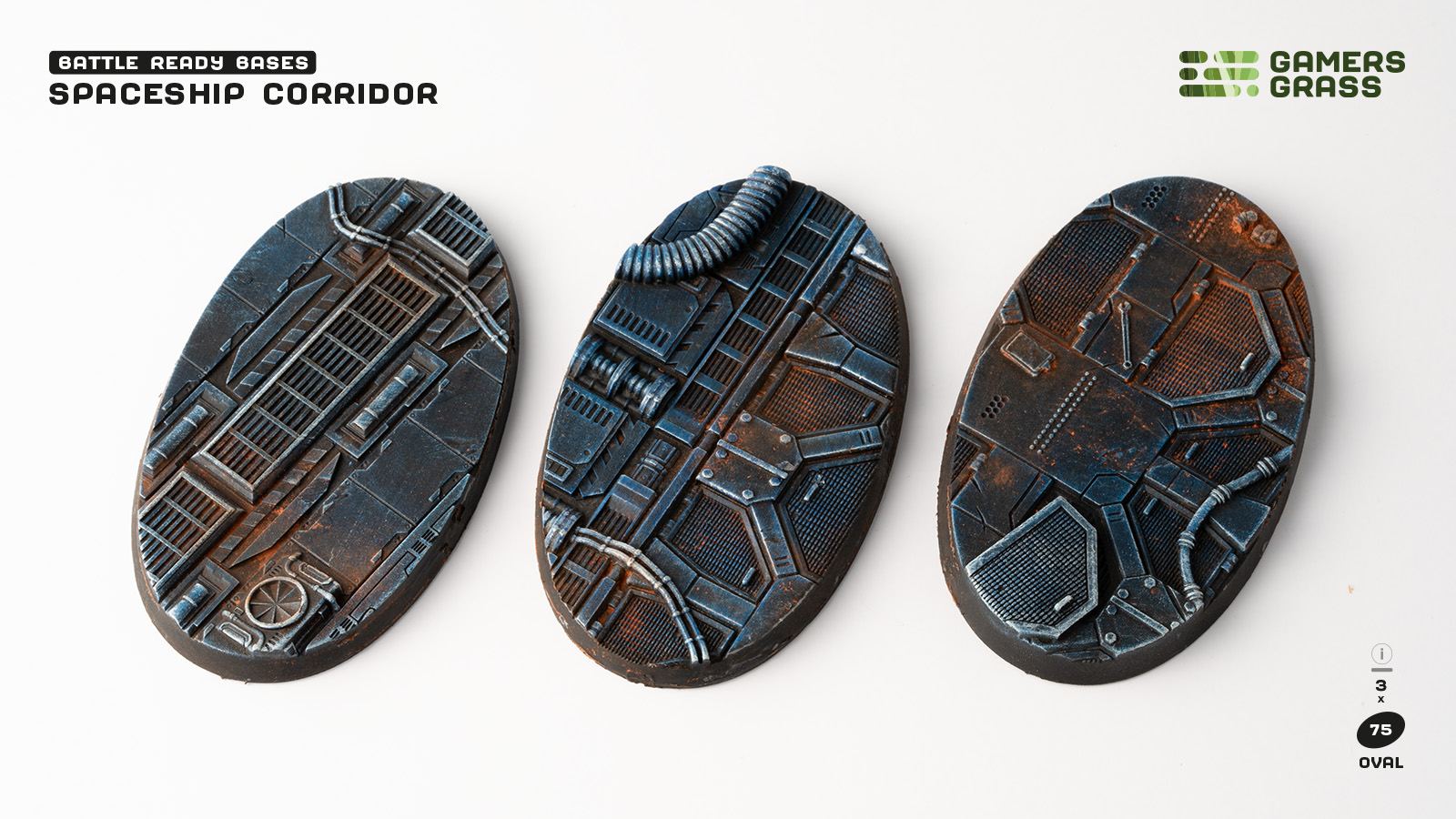 Spaceship Corridor Oval 75mm (x3)