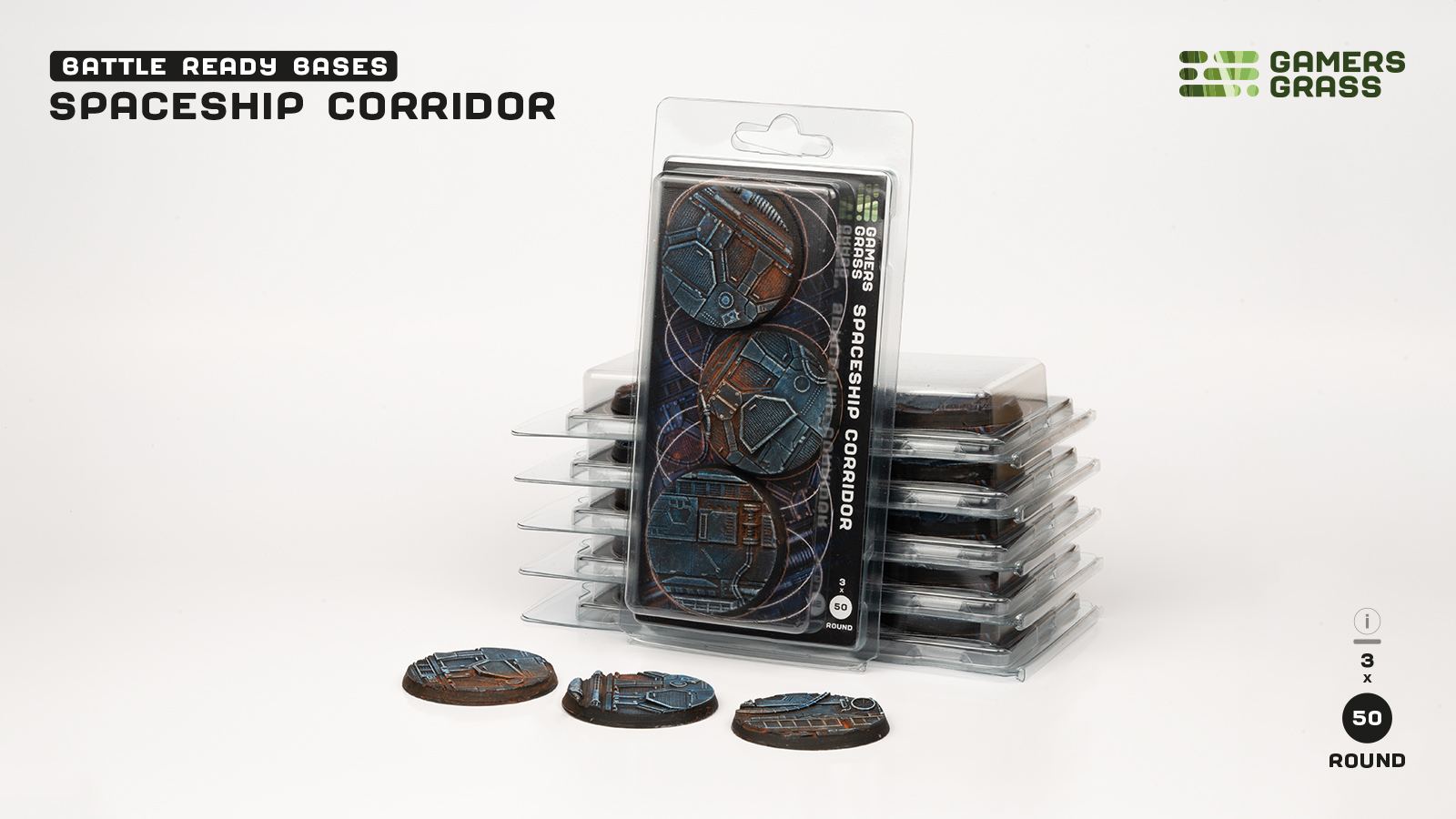 Spaceship Corridor Round 50mm (x3)