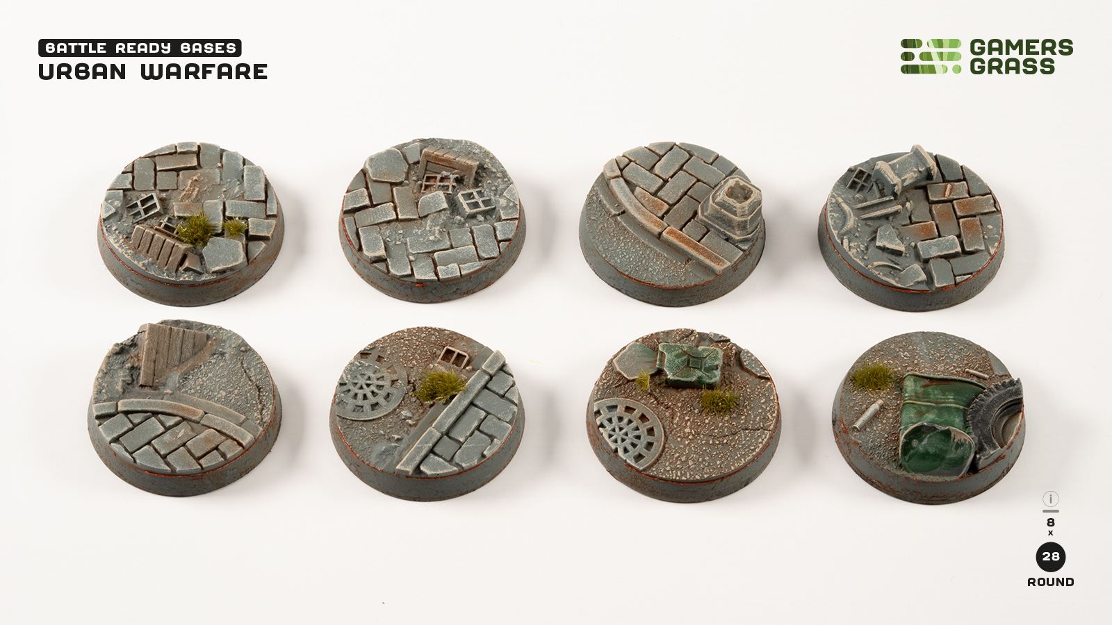Urban Warfare Bases Round 28mm (x8)